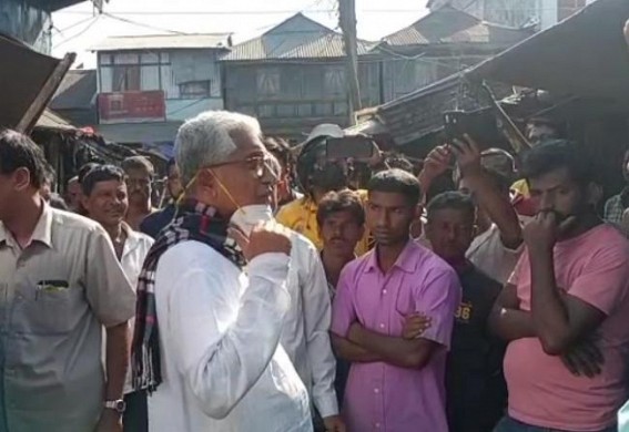 Ex-CM met affected shopkeepers of Battala whose shops were Bulldozed by AMC Ex-CM met affected shopkeepers of Battala whose shops were Bulldozed by AMC